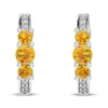 Thumbnail Image 2 of Citrine & White Lab-Created Sapphire Huggie Earrings Sterling Silver