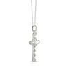 Thumbnail Image 2 of Lab-Created Opal & White Lab-Created Sapphire Cross Necklace Sterling Silver 18&quot;