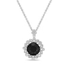 Thumbnail Image 1 of Black Onyx & White Lab-Created Sapphire Necklace Sterling Silver 18&quot;