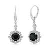 Thumbnail Image 0 of Black Onyx & White Lab-Created Sapphire Drop Earrings Sterling Silver