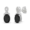 Thumbnail Image 1 of Black Onyx & White Lab-Created Sapphire Earrings Sterling Silver