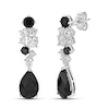 Thumbnail Image 1 of Black Onyx & White Lab-Created Sapphire Drop Earrings Sterling Silver