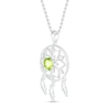 Thumbnail Image 2 of Peridot & White Lab-Created Sapphire Dreamcatcher Necklace Round-Cut Sterling Silver 18&quot;