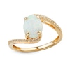 Thumbnail Image 1 of Lab-Created Opal Ring 1/10 ct tw Diamonds 10K Yellow Gold