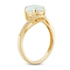 Thumbnail Image 2 of Lab-Created Opal Ring 1/10 ct tw Diamonds 10K Yellow Gold