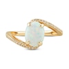 Thumbnail Image 3 of Lab-Created Opal Ring 1/10 ct tw Diamonds 10K Yellow Gold