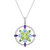 Thumbnail Image 1 of Peridot/Amethyst/Blue Topaz/White Lab-Created Sapphire Necklace Sterling Silver 18&quot;