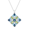 Thumbnail Image 0 of Peridot/Blue Topaz/White Lab-Created Sapphire Necklace Sterling Silver 18"