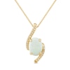 Thumbnail Image 1 of Lab-Created Opal Necklace 1/15 ct tw Diamonds 10K Yellow Gold 18&quot;