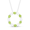 Thumbnail Image 1 of Peridot & White Lab-Created Sapphire Circle Necklace Sterling Silver 18&quot;