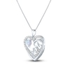 Thumbnail Image 0 of Lab-Created Opal & White Lab-Created Sapphire Mom/Heart Necklace Sterling Silver 18"