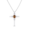 Thumbnail Image 0 of Citrine & White Lab-Created Sapphire Cross Necklace Sterling Silver 18"