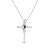 Thumbnail Image 2 of Citrine & White Lab-Created Sapphire Cross Necklace Sterling Silver 18"