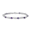 Thumbnail Image 0 of Amethyst & White Topaz Bracelet Sterling Silver 7.5"