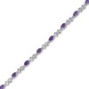 Thumbnail Image 2 of Amethyst & White Topaz Bracelet Sterling Silver 7.5&quot;