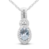 Thumbnail Image 1 of Aquamarine & White Topaz Necklace Sterling Silver 18&quot;