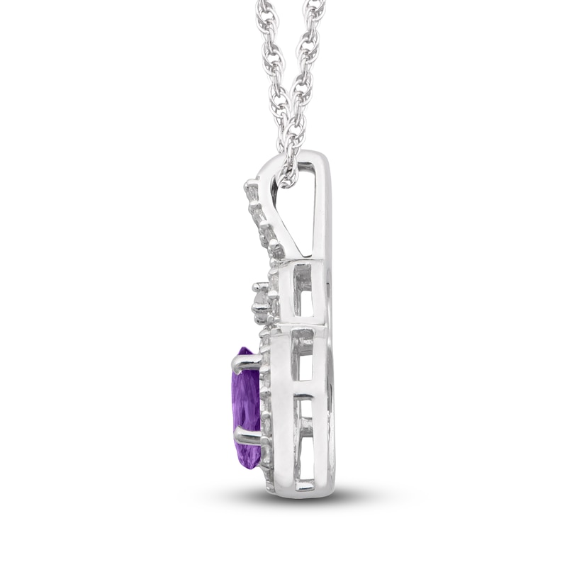 Main Image 2 of Amethyst & White Topaz Necklace Sterling Silver 18&quot;