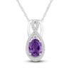 Thumbnail Image 1 of Amethyst & White Topaz Necklace Sterling Silver 18&quot;