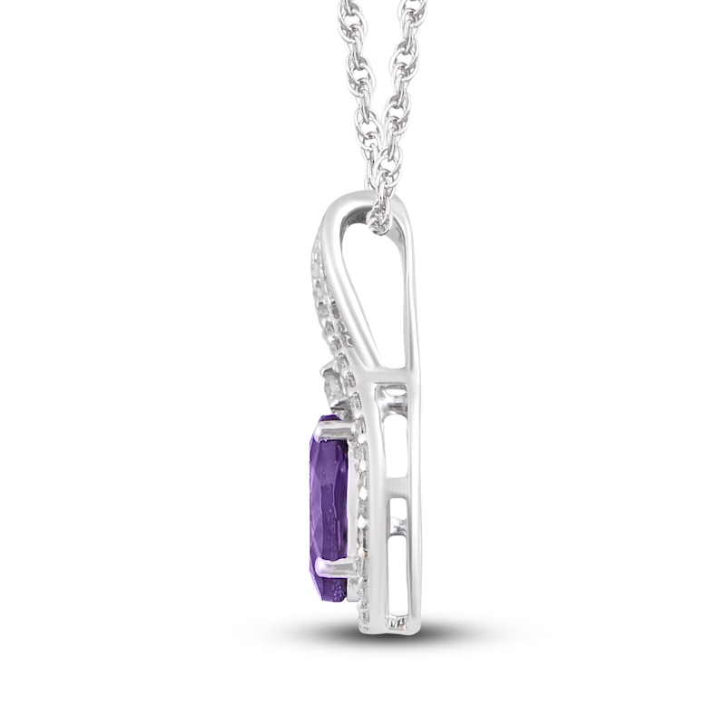 Main Image 2 of Amethyst & White Topaz Necklace Sterling Silver 18&quot;