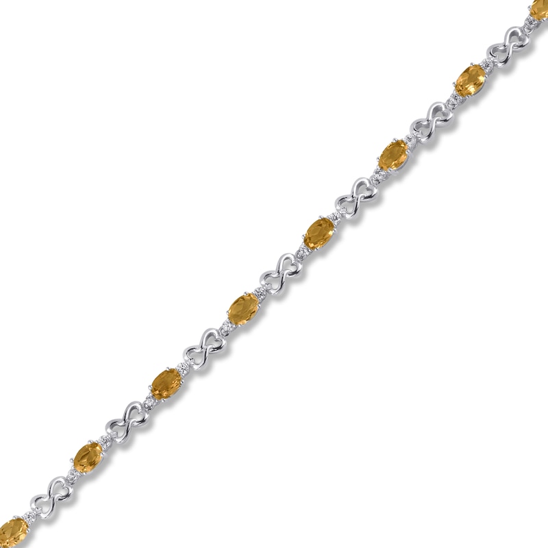 Main Image 2 of Citrine & White Topaz Bracelet Sterling Silver 7.5&quot;