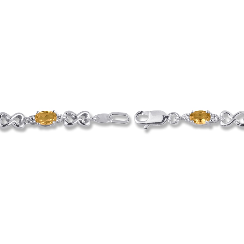 Main Image 3 of Citrine & White Topaz Bracelet Sterling Silver 7.5&quot;