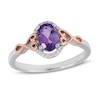 Thumbnail Image 1 of Amethyst & White Lab-Created Sapphire Ring Sterling Silver/10K Rose Gold