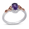 Thumbnail Image 2 of Amethyst & White Lab-Created Sapphire Ring Sterling Silver/10K Rose Gold