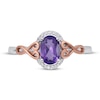 Thumbnail Image 3 of Amethyst & White Lab-Created Sapphire Ring Sterling Silver/10K Rose Gold