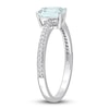 Thumbnail Image 2 of Aquamarine & Diamond Ring 1/15 ct tw Emerald/Round-Cut 10K White Gold