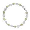 Thumbnail Image 1 of Peridot & White Topaz Hamsa Bracelet Sterling Silver 7&quot;