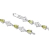 Thumbnail Image 3 of Peridot & White Topaz Hamsa Bracelet Sterling Silver 7&quot;