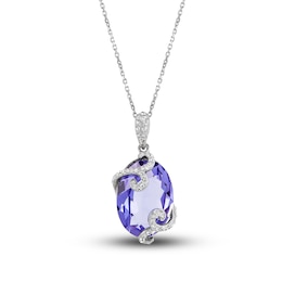 Crystal Necklace Sterling Silver 18&quot;