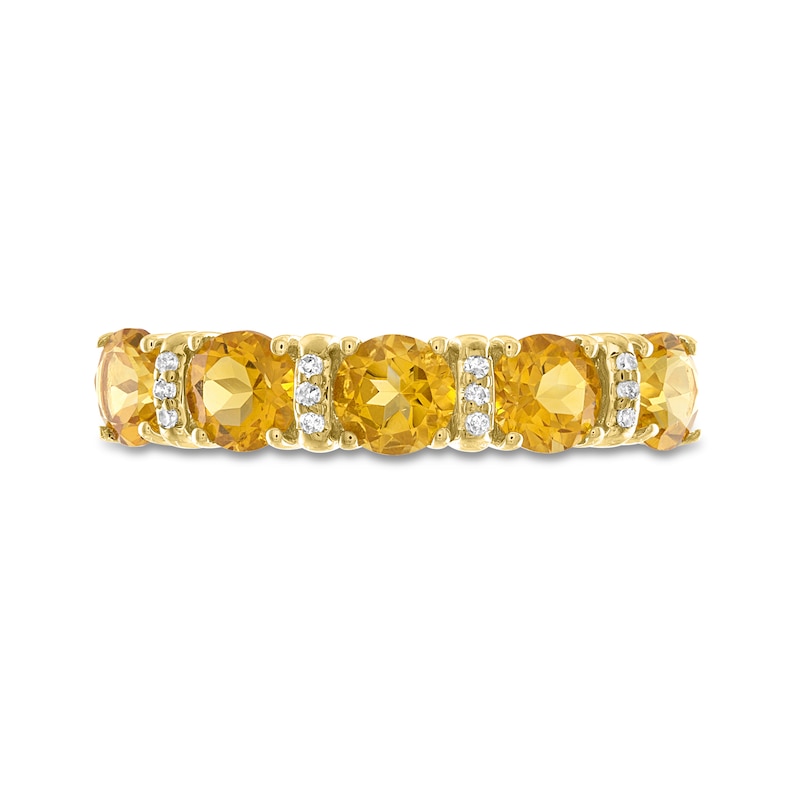 Citrine & Diamond Ring 10K Yellow Gold