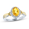 Thumbnail Image 1 of Citrine & Diamond Ring 1/20 ct tw Round-Cut Sterling Silver/10K Yellow Gold