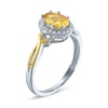 Thumbnail Image 2 of Citrine & Diamond Ring 1/20 ct tw Round-Cut Sterling Silver/10K Yellow Gold