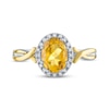 Thumbnail Image 3 of Citrine & Diamond Ring 1/20 ct tw Round-Cut Sterling Silver/10K Yellow Gold