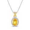 Thumbnail Image 0 of Citrine & Diamond Necklace 1/20 ct tw Round-Cut Sterling Silver/10K Yellow Gold 18"