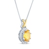 Thumbnail Image 1 of Citrine & Diamond Necklace 1/20 ct tw Round-Cut Sterling Silver/10K Yellow Gold 18"