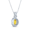 Thumbnail Image 2 of Citrine & Diamond Necklace 1/20 ct tw Round-Cut Sterling Silver/10K Yellow Gold 18"