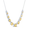 Thumbnail Image 2 of Citrine & White Lab-Created Sapphire Necklace Sterling Silver 18&quot;