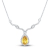 Thumbnail Image 1 of Citrine & White Lab-Created Sapphire Necklace Sterling Silver 18&quot;