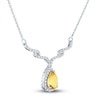 Thumbnail Image 2 of Citrine & White Lab-Created Sapphire Necklace Sterling Silver 18&quot;