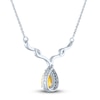 Thumbnail Image 3 of Citrine & White Lab-Created Sapphire Necklace Sterling Silver 18&quot;