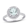 Thumbnail Image 1 of Aquamarine & Diamond Ring 1/10 ct tw Round-Cut 10K White Gold