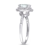 Thumbnail Image 3 of Aquamarine & Diamond Ring 1/10 ct tw Round-Cut 10K White Gold