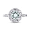 Thumbnail Image 4 of Aquamarine & Diamond Ring 1/10 ct tw Round-Cut 10K White Gold