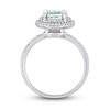 Thumbnail Image 5 of Aquamarine & Diamond Ring 1/10 ct tw Round-Cut 10K White Gold