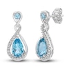 Thumbnail Image 1 of Blue/White Topaz Dangle Earrings Sterling Silver