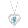 Thumbnail Image 1 of Blue/White Topaz Heart Necklace Sterling Silver 18&quot;