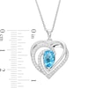 Thumbnail Image 2 of Blue/White Topaz Heart Necklace Sterling Silver 18&quot;